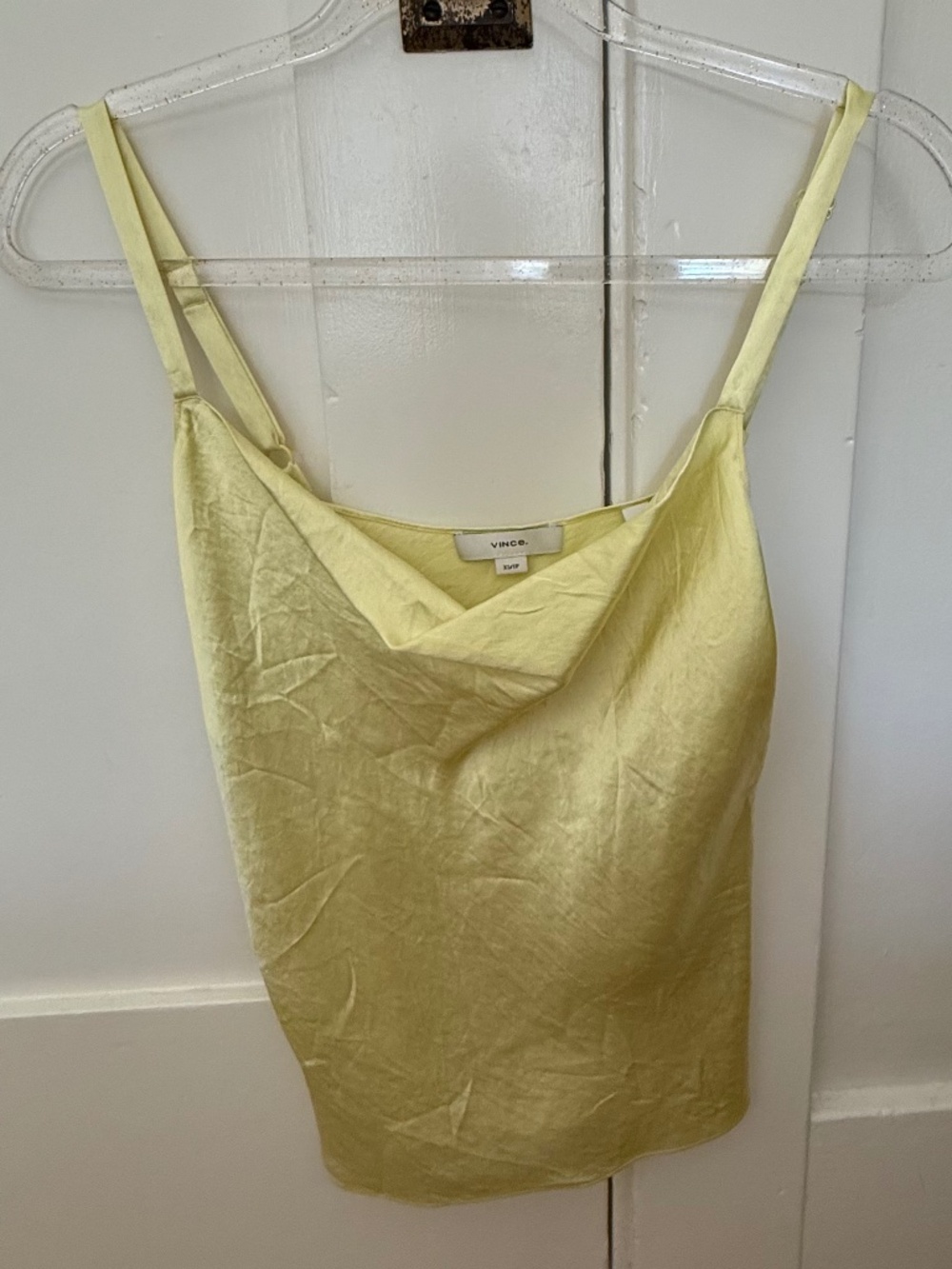 VINCE Satin Cami Yellow XS